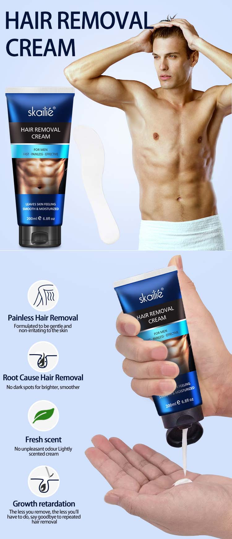 Crema depilatoria para hombres