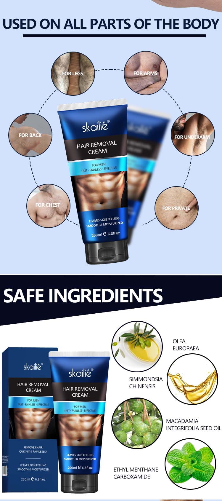 Crema depilatoria para hombres