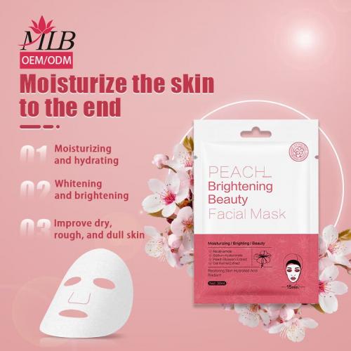 Mascarilla facial iluminadora de flor de melocotón